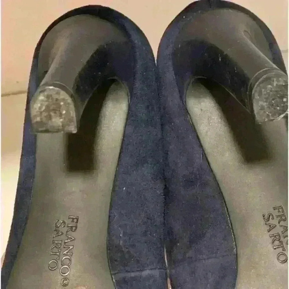 Franco Sarto Women's Sz 8.5 M Navy Blue Suede Pumps/Heels - Picture 10 of 11